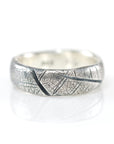 Leaf Imprint Band in Palladium Sterling Silver - Size 8 - Ready to Ship - Beth Cyr Handmade Jewelry