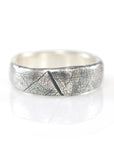 Leaf Imprint Band in Palladium Sterling Silver - Size 8 - Ready to Ship - Beth Cyr Handmade Jewelry