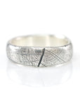 Leaf Imprint Band in Palladium Sterling Silver - Size 8 - Ready to Ship - Beth Cyr Handmade Jewelry