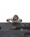 Single Meteorite Ring in Palladium Sterling Silver - size 3.75 - Ready to Ship - Beth Cyr Handmade Jewelry