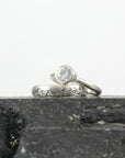 Landscape band with moissanite simplicity ring - final balance