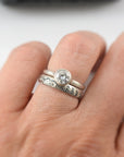 Landscape band with moissanite simplicity ring - final balance