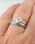 Landscape band with moissanite simplicity ring - final balance