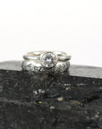 Landscape band with moissanite simplicity ring - final balance