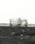 Landscape band with moissanite simplicity ring - final balance