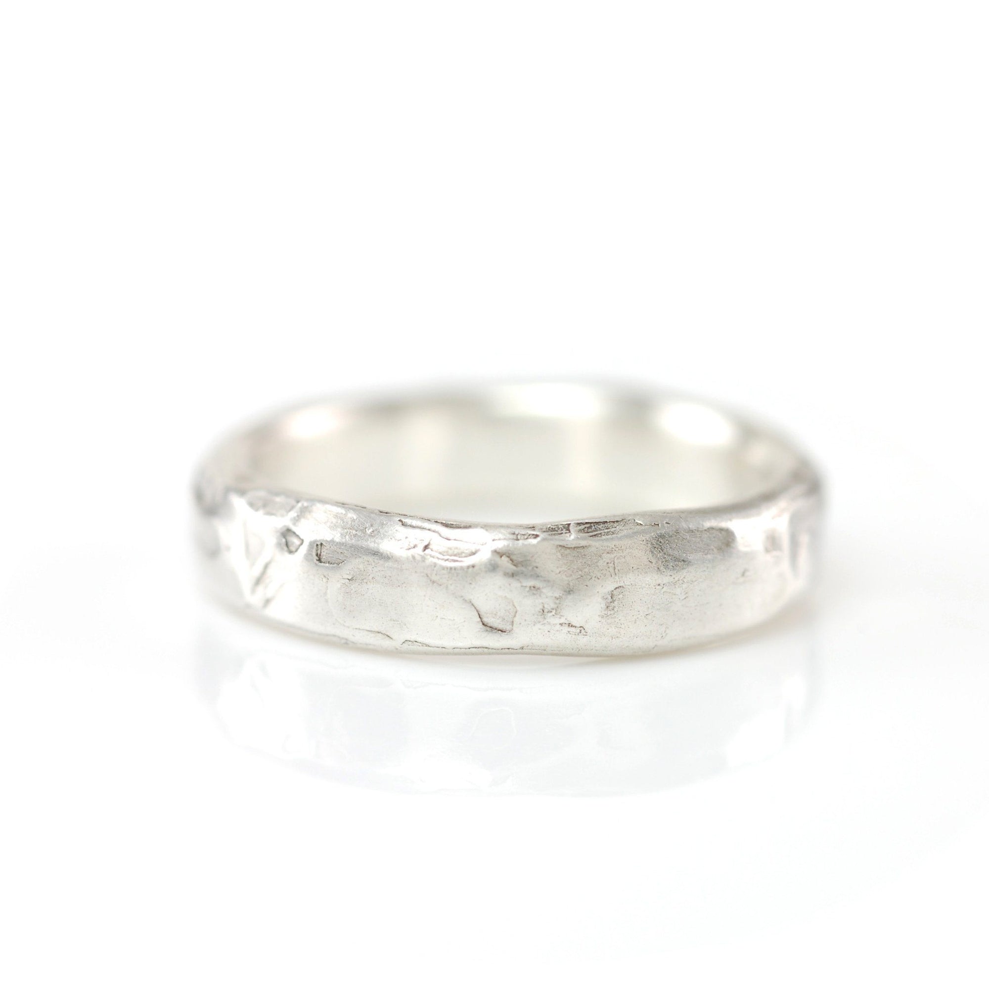 Molten Texture Ring in Palladium Sterling Silver - size 5 - Ready to Ship - Beth Cyr Handmade Jewelry