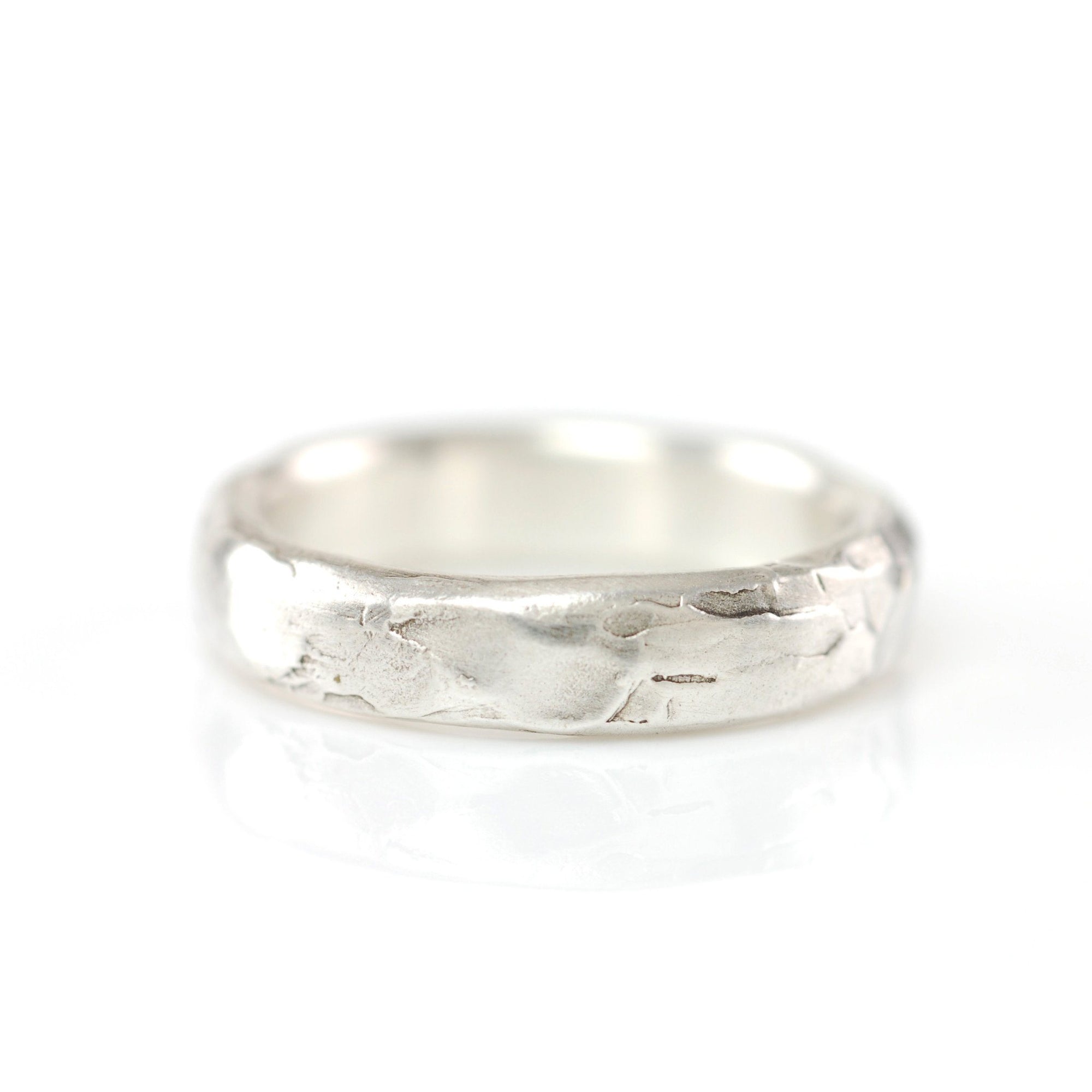 Molten Texture Ring in Palladium Sterling Silver - size 5 - Ready to Ship - Beth Cyr Handmade Jewelry