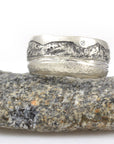 Mountain, Sea and Sand Ring in Palladium Sterling Silver with Moissanite - Size 8 - Ready to Ship - Beth Cyr Handmade Jewelry