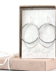 Night and Day Earrings - Argentium Sterling Silver Intertwined Circle and Oval - Ready to Ship - Beth Cyr Handmade Jewelry