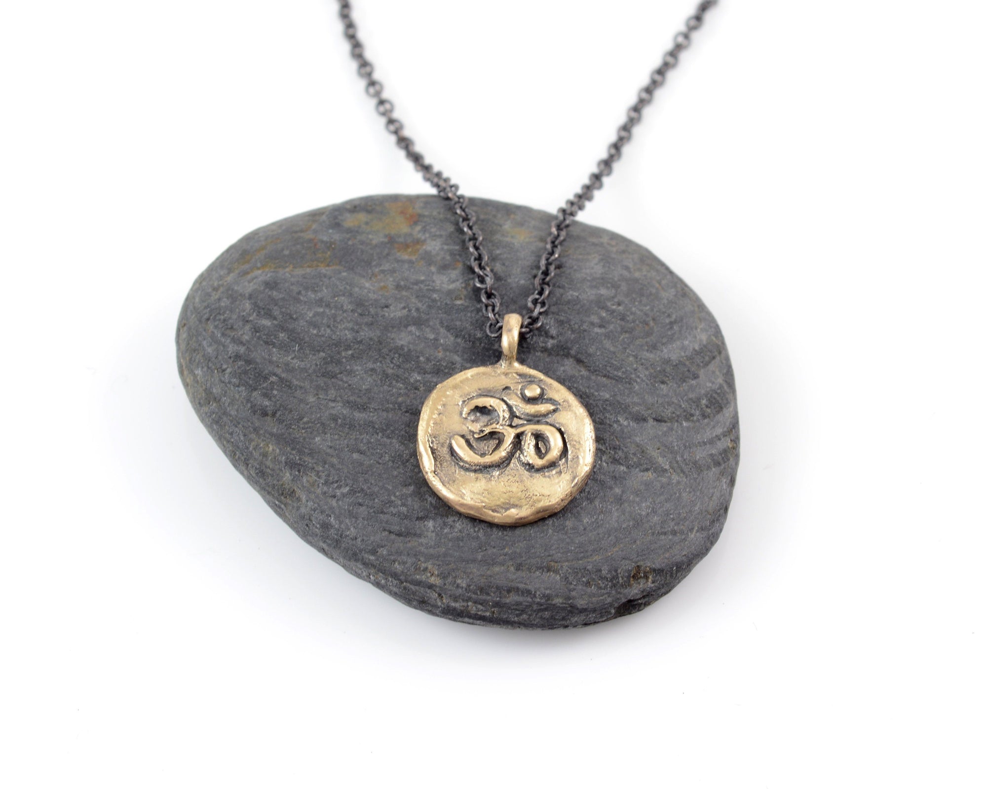 Om Pendant - 14k Yellow Gold - Ready to Ship - Beth Cyr Handmade Jewelry