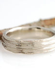 Tree Bark Wedding Rings Palladium White Gold - Made to Order - Beth Cyr Handmade Jewelry