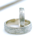 Tree Bark Wedding Rings Palladium White Gold - Made to Order - Beth Cyr Handmade Jewelry