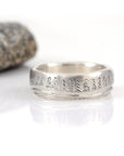 Tree and Sea Wedding Rings in Palladium Sterling Silver  - Made to Order - Beth Cyr Handmade Jewelry