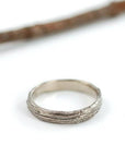 Tree Bark Wedding Rings Palladium White Gold - Made to Order - Beth Cyr Handmade Jewelry