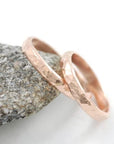 Love Rocks Hammered Wedding Rings in Rose Gold - Made to order - Beth Cyr Handmade Jewelry