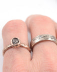 Single Meteorite Ring in 14k Rose Gold - size 6 - Ready to Ship - Beth Cyr Handmade Jewelry