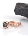 Single Meteorite Ring in 14k Rose Gold - size 6 - Ready to Ship - Beth Cyr Handmade Jewelry