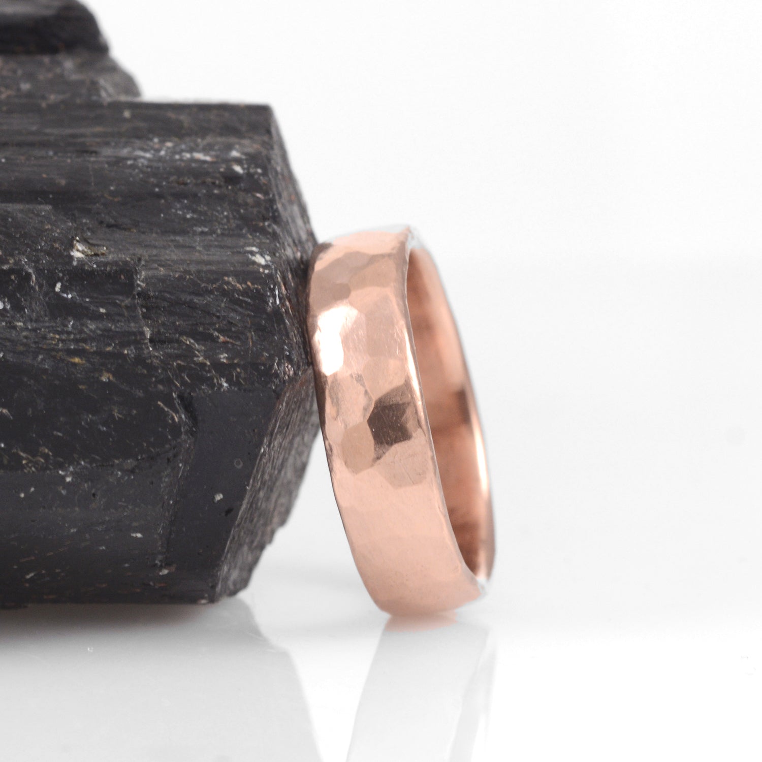 Simple Hammered Ring in Rose Gold - Made to order