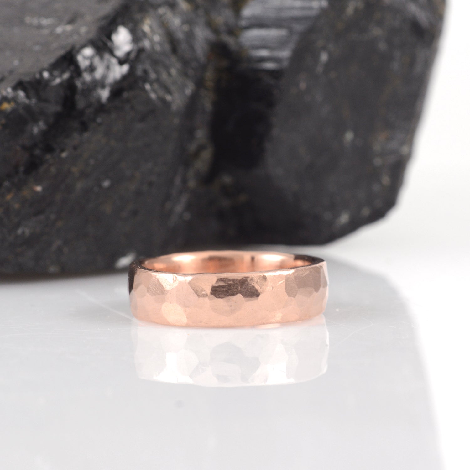 Simple Hammered Ring in Rose Gold - Made to order