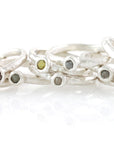 Rough Diamond Stacking Rings in Palladium Sterling Silver - Set of 4 - size 9 - Ready to Ship - Beth Cyr Handmade Jewelry