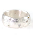 Scattered Diamonds in Sand in Palladium Sterling Silver - size 5 3/4 - Ready to Ship - Beth Cyr Handmade Jewelry