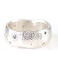 Scattered Diamonds in Sand in Palladium Sterling Silver - size 5 3/4 - Ready to Ship - Beth Cyr Handmade Jewelry