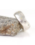 Scattered Diamonds in Sand in Palladium Sterling Silver - size 5 3/4 - Ready to Ship - Beth Cyr Handmade Jewelry