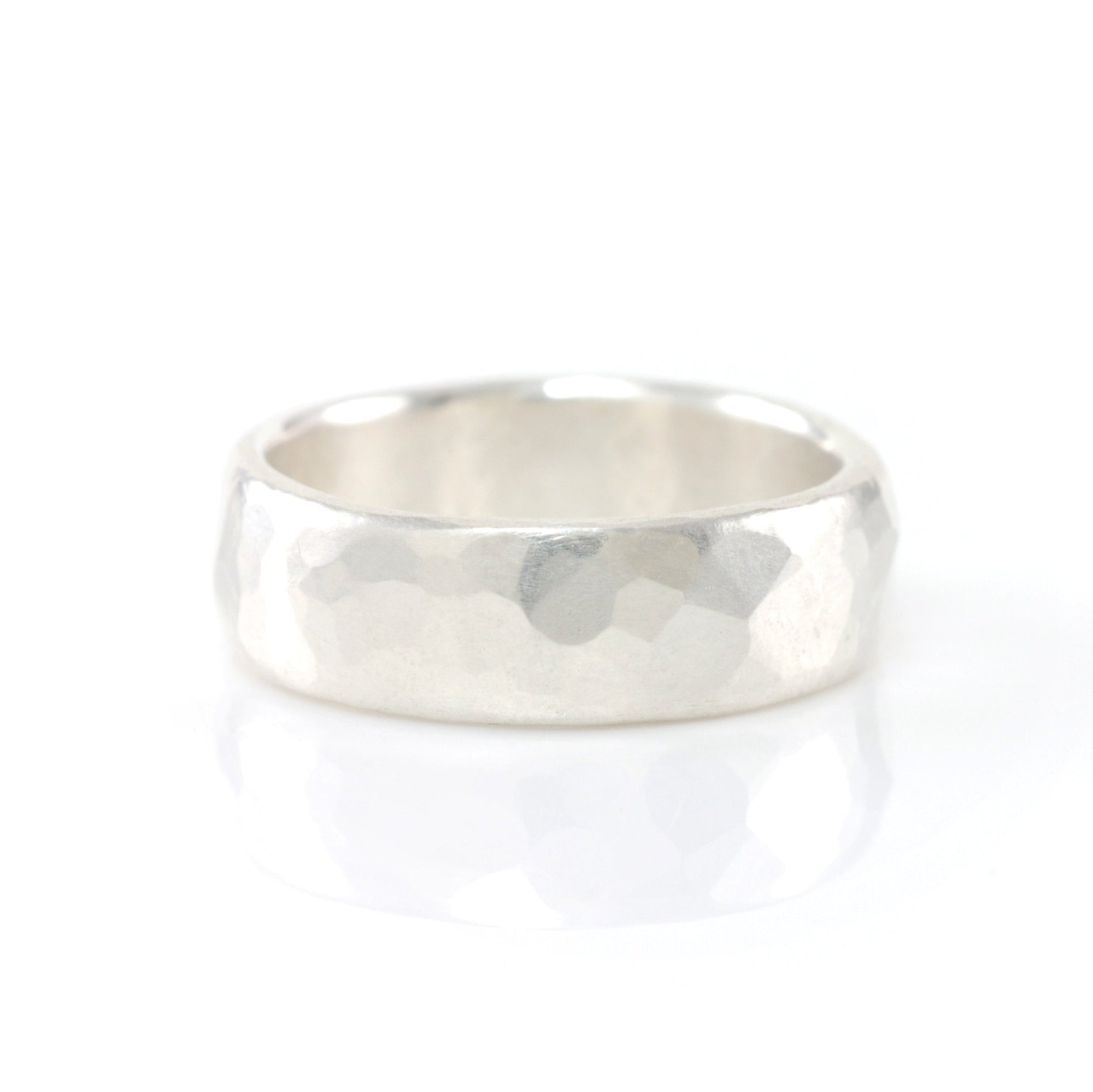 Simple Hammered Ring in Palladium Sterling Silver - Size 8 1/4 - Ready to Ship - Beth Cyr Handmade Jewelry