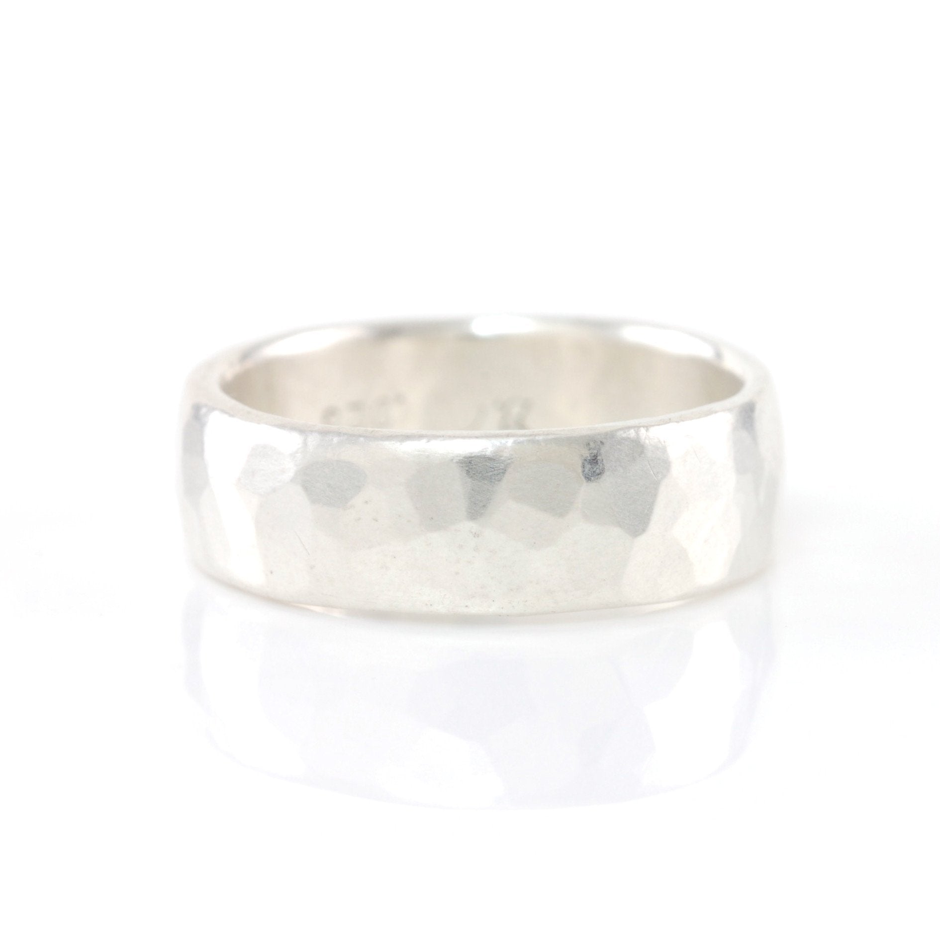 Simple Hammered Ring in Palladium Sterling Silver - Size 8 1/4 - Ready to Ship - Beth Cyr Handmade Jewelry