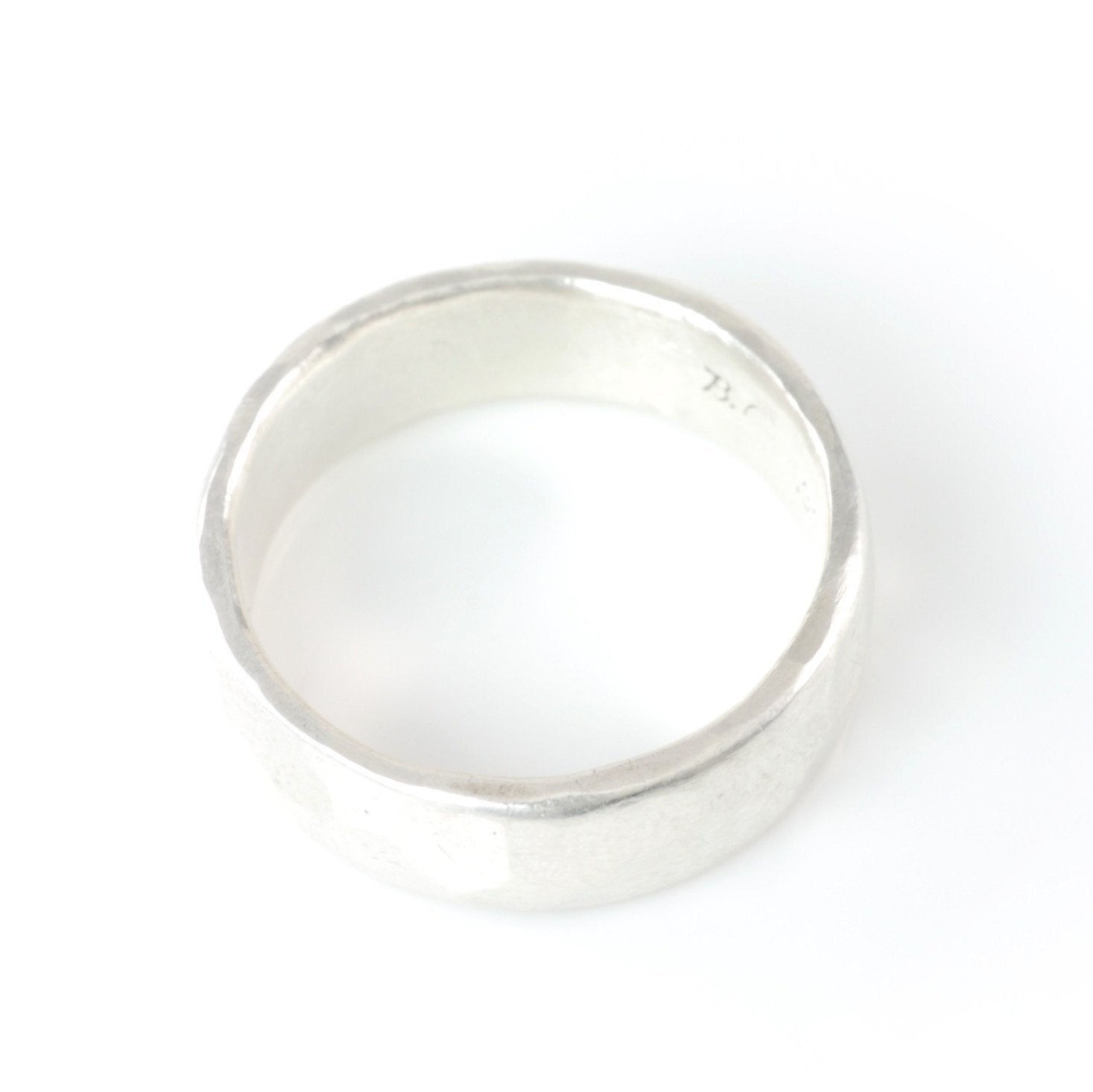 Simple Hammered Ring in Palladium Sterling Silver - Size 8 1/4 - Ready to Ship - Beth Cyr Handmade Jewelry