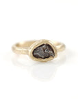 Single Meteorite Ring in 14k Yellow Gold- size 5 - Ready to Ship - Beth Cyr Handmade Jewelry