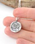 Sterling Silver Om Pendant - (small om design) - Ready to Ship - Beth Cyr Handmade Jewelry