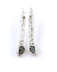 Meteorite and Moissanite Earrings in Sterling Silver - Made to Order - Beth Cyr Handmade Jewelry