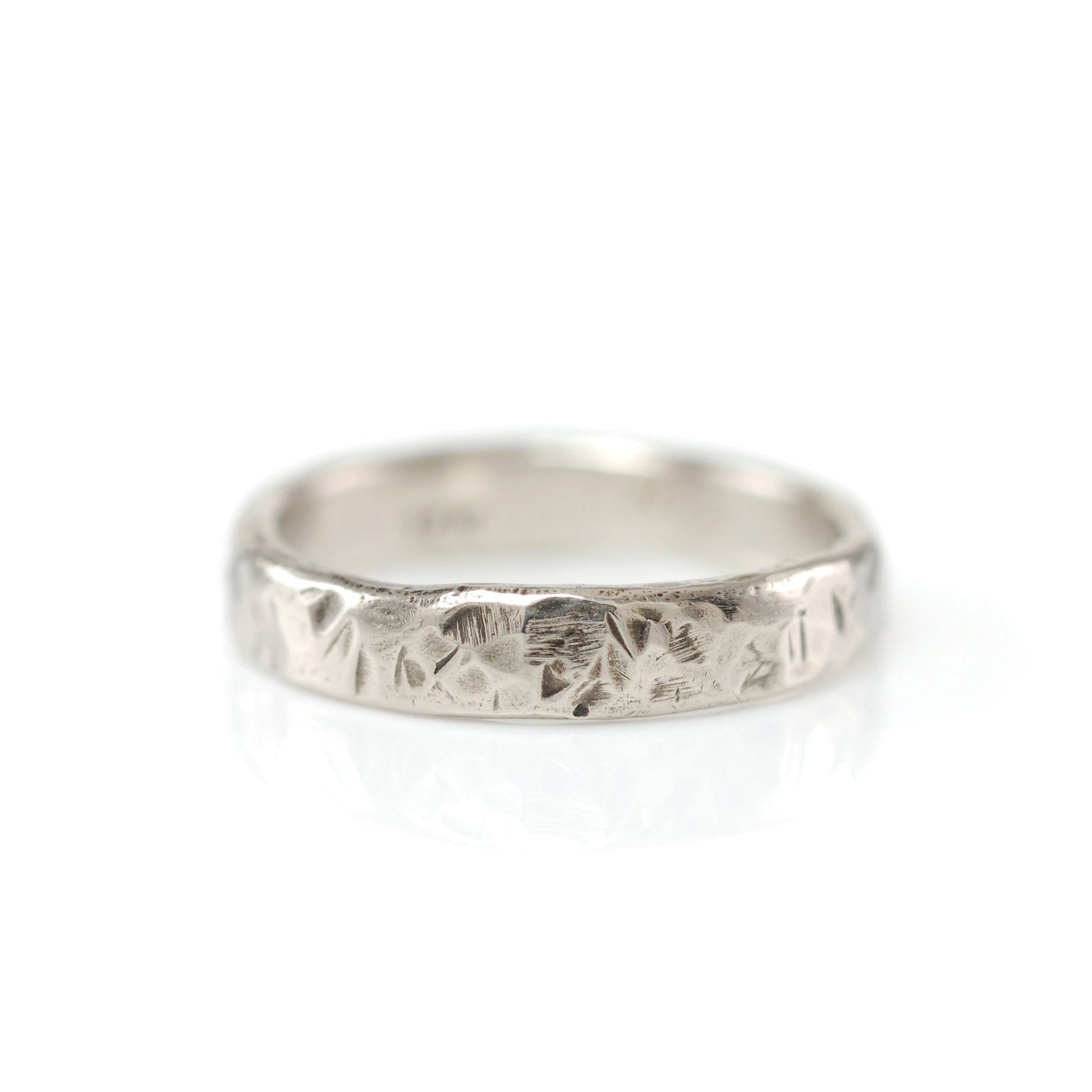 Tooled with Love Hammered Ring in Palladium White Gold - Size 5 3/4 - Ready to Ship - Beth Cyr Handmade Jewelry