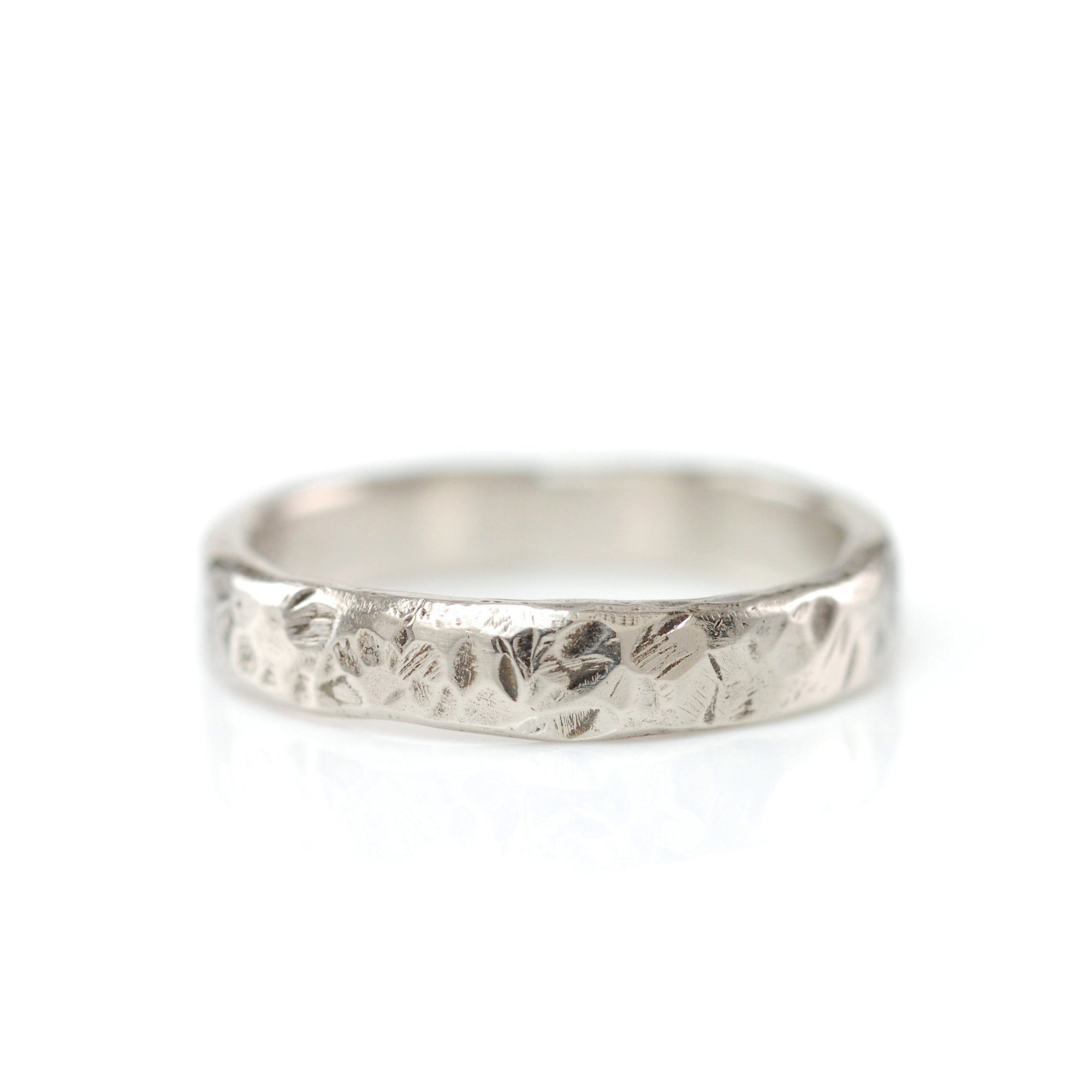 Tooled with Love Hammered Ring in Palladium White Gold - Size 5 3/4 - Ready to Ship - Beth Cyr Handmade Jewelry