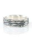 Tree Bark Ring in Palladium Sterling Silver - Size 5 - Ready to Ship - Beth Cyr Handmade Jewelry