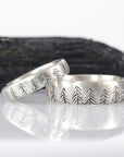 Custom Order Tree line rings in palladium sterling silver