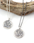 Sterling Silver Om Pendant - (small om design) - Ready to Ship - Beth Cyr Handmade Jewelry