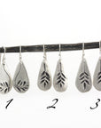 Botanical Imprint earrings - sterling silver - ready to ship - Beth Cyr Handmade Jewelry