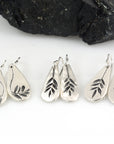 Botanical Imprint earrings - sterling silver - ready to ship - Beth Cyr Handmade Jewelry