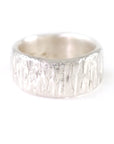 Yellow Birch Bark Ring in Palladium Sterling Silver - size 5 1/4 - Ready to Ship - Beth Cyr Handmade Jewelry