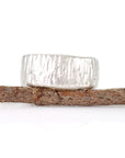 Yellow Birch Bark Ring in Palladium Sterling Silver - size 5 1/4 - Ready to Ship - Beth Cyr Handmade Jewelry