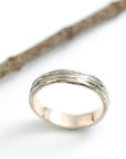 Tree Bark Wedding Rings in Yellow Gold - Made to Order - Beth Cyr Handmade Jewelry