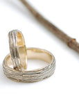 Tree Bark Wedding Rings in Yellow Gold - Made to Order - Beth Cyr Handmade Jewelry