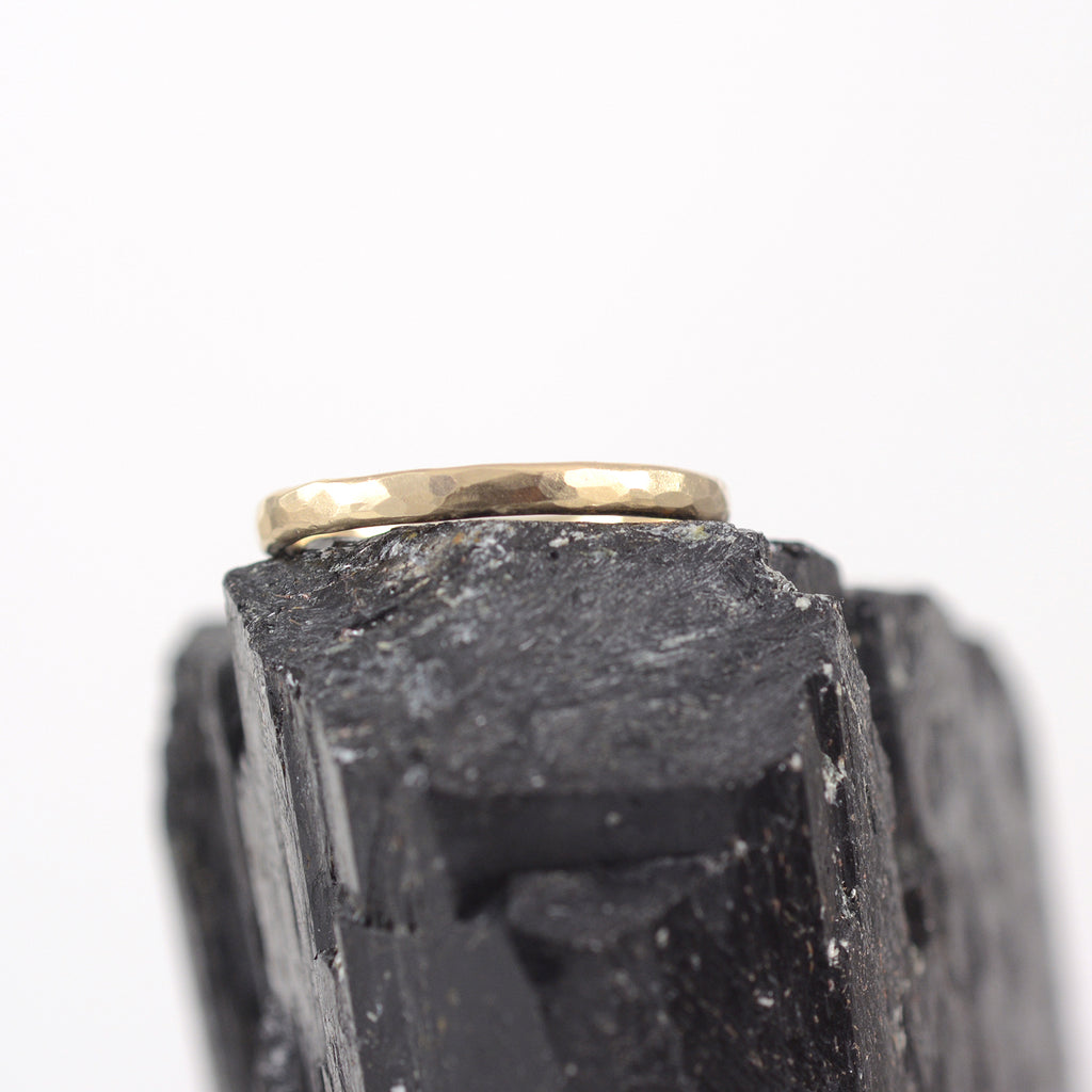 Simple Hammered Ring in Yellow Gold - Made to order