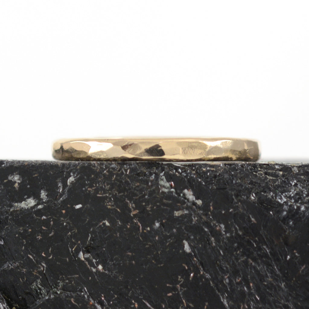 Simple Hammered Ring in Yellow Gold - Made to order