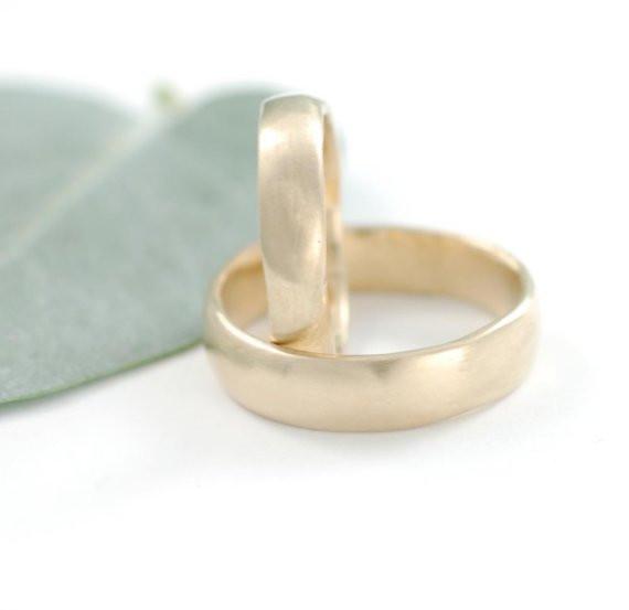 Simplicity Wedding Rings in Yellow Gold - Made to Order - Beth Cyr Handmade Jewelry