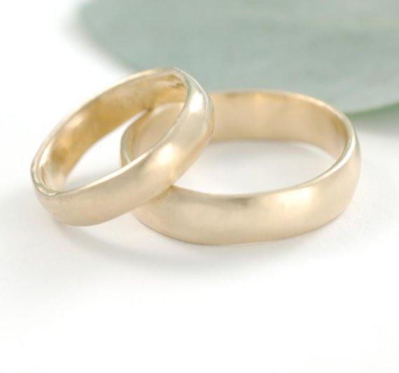 Simplicity Wedding Rings in Yellow Gold - Made to Order - Beth Cyr Handmade Jewelry